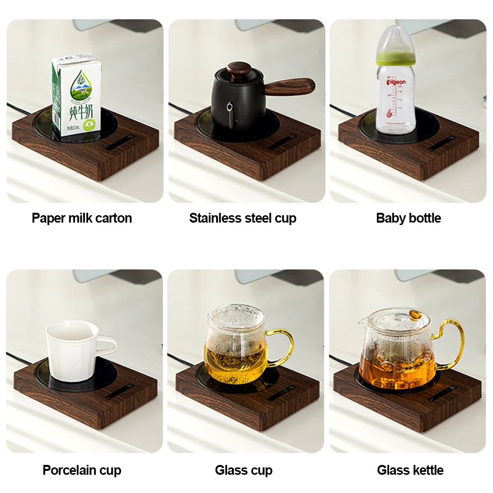 200W Cup Heater Mug Warmer 100°C Hot Tea Makers Warmer Coaster 5 Gear Temperature Cup Heaters Coffee Milk Tea Heating Pad 220V