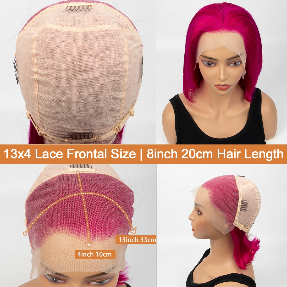 MRSHAIR شعر مستعار قصير بوب 13x4 الدانتيل شعر مستعار أمامي شعر الإنسان غلويليس الدانتيل الشفاف 180% الكثافة شعر طبيعي مفرود شعر مستعار برتقالي اللون