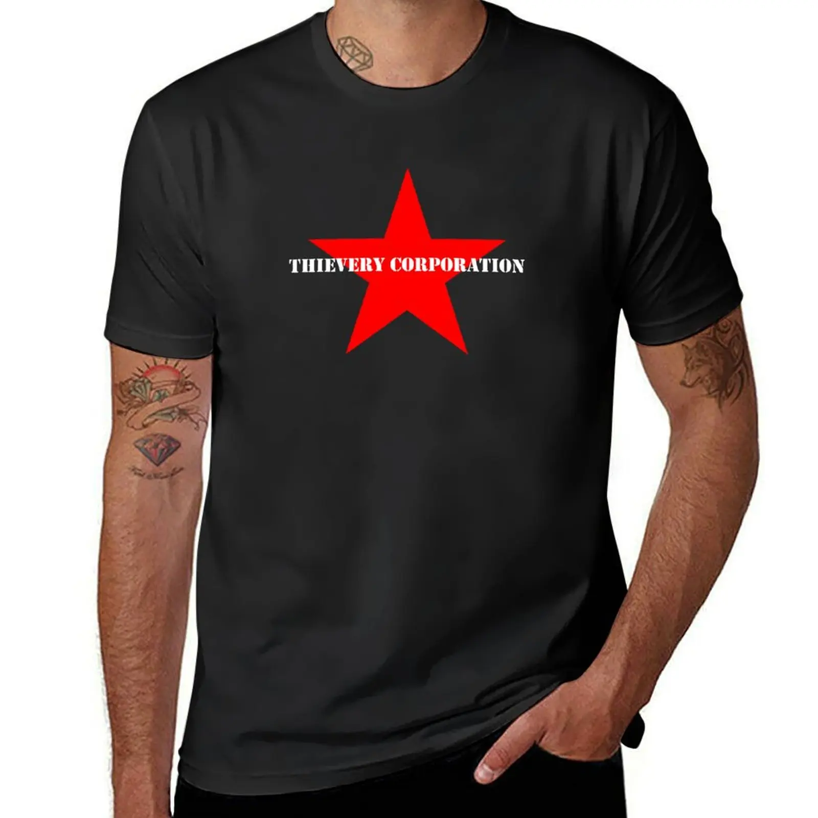 ใหม่03 thievery Corporation ประเภท: เสื้อยืดดนตรีอิเล็กทรอนิกส์ MODE Korea เฮฟวี่เวทเสื้อยืดสำหรับผู้ชาย