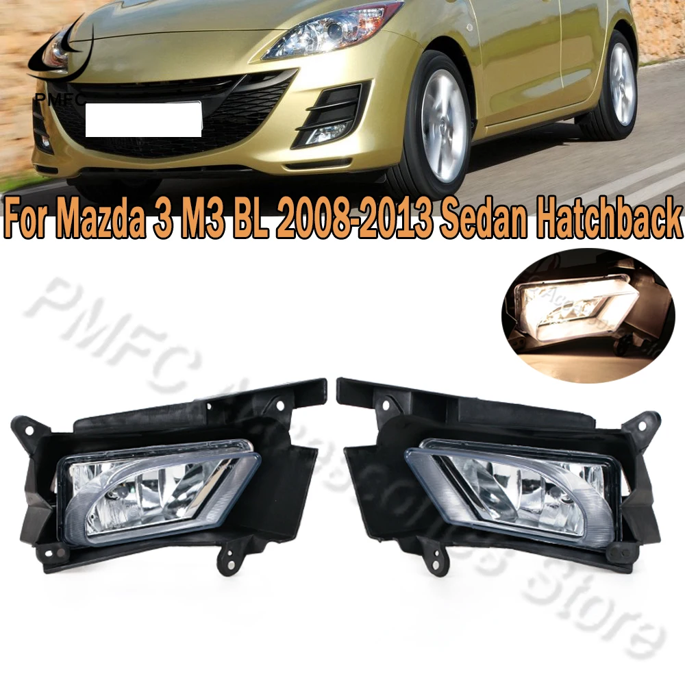 PMFC For Mazda 3 M3 BL 2008 2009 2010 2011-2013 Hatchback Sedan Fog Lamp Modification Front Bumper Fog Light Foglamp BFF4-51-690