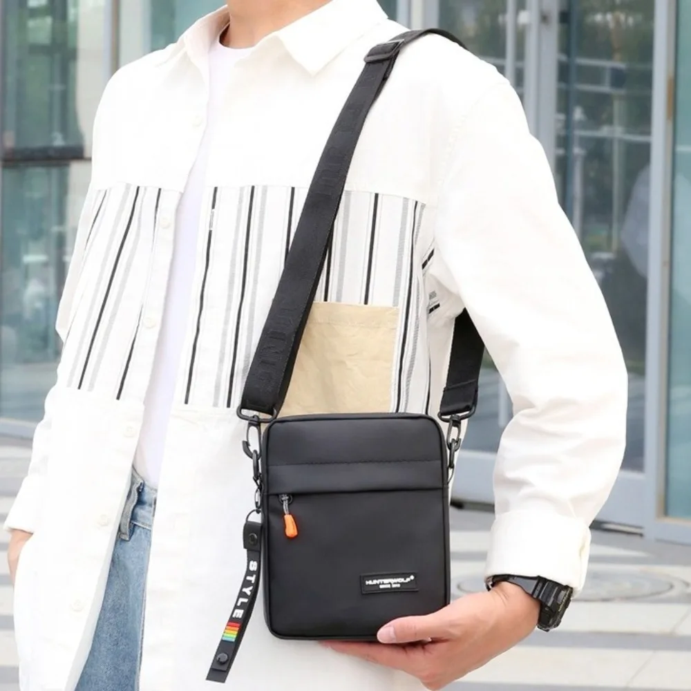

PU Leather Men's Crossbody Bag Large Capacity Japanese Style Shoulder Bag Multi Functional Smooth Sports Fitness Pouch Travel