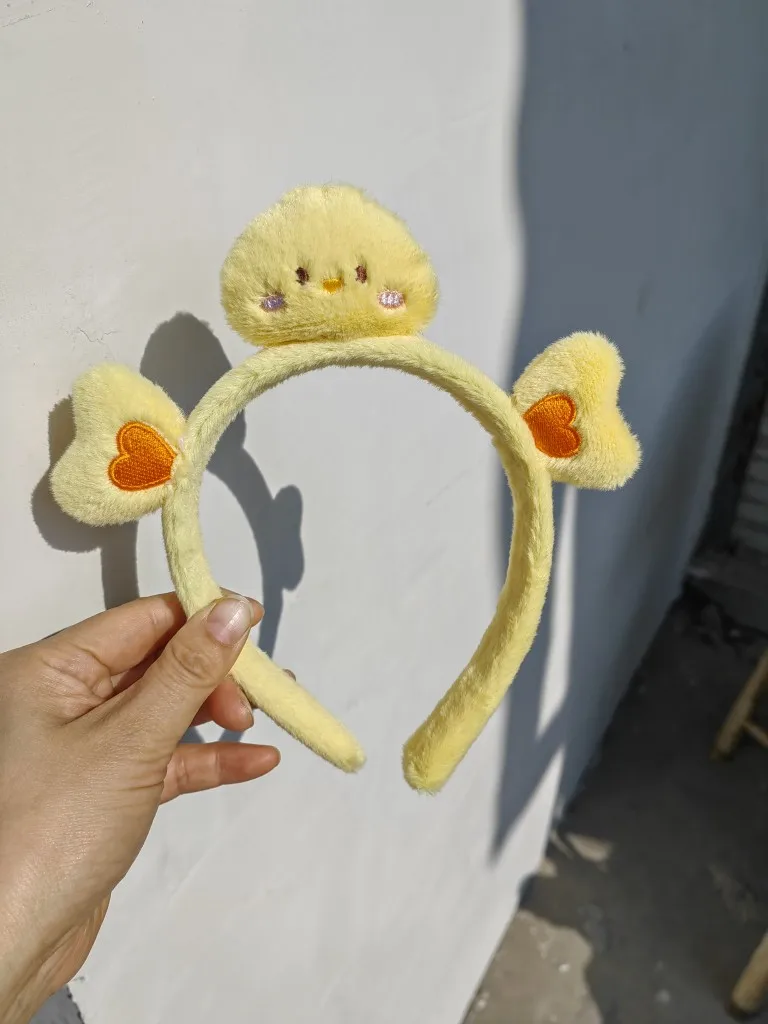 Bonito pequeno animal dos desenhos animados bandana pequeno frango amarelo bandana rosto lavagem maquiagem bandana