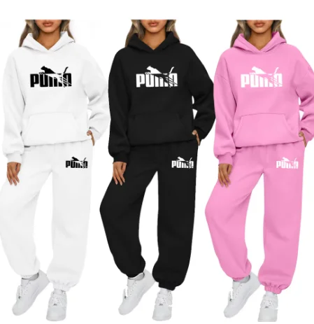 

New Autumn Winter Woman Tracksuit Hoodies+Sweatpants 2-Piece Fashion Causal Jogging sweatshirt Clothes Pullover Fleece Pant Sets