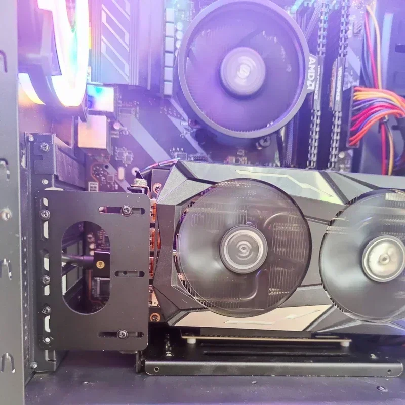 Новый комплект вертикальных монтажных кронштейнов для видеокарты Riser PCI-E x16 ATX, держатель графического процессора + GEN4 PCIE 4.0/3.0 16X удлинительный кабель Riser 200 мм