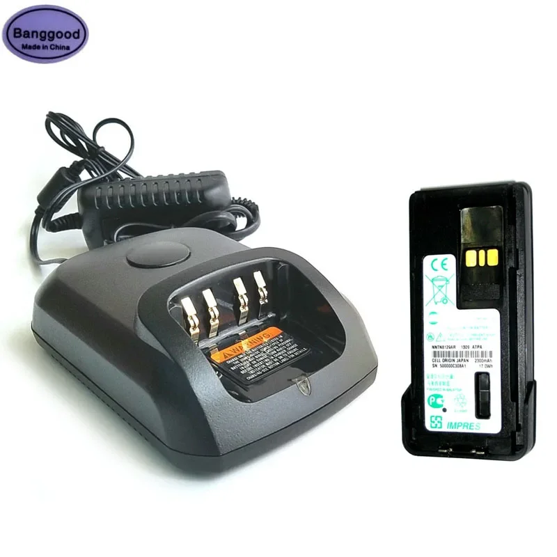 

AC Dock Charger + NNTN8129AR 7.4V 2300mAh Li-Ion Battery For Motorola MOTOTRBO NNTN8117 Battery PMNN4409 PMNN4412 DP4400 Radio