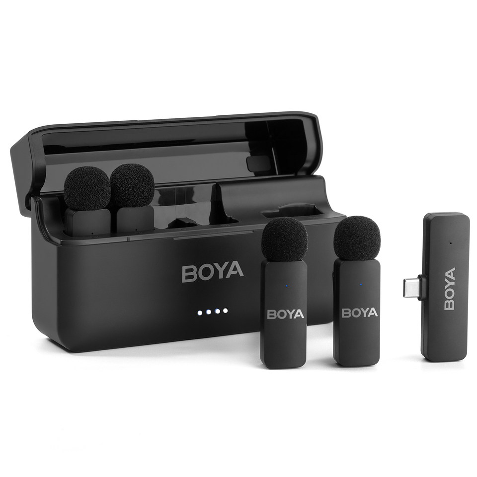  BOYA BY-V4U Wireless Lavalier Lapel Microphone for iPhone Android Phone PC YouTube Video Recording Vlog Live Streaming Interview 
