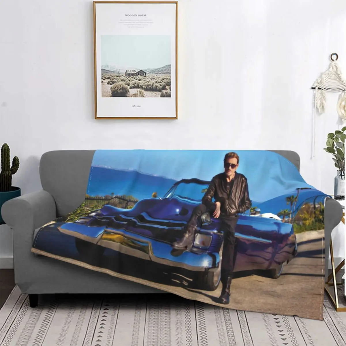 

Copie De Masque Johnny Hallyday Blanket Soft Fleece Spring Warm Flannel Throw Blankets for Sofa Travel Bedding Bedspread