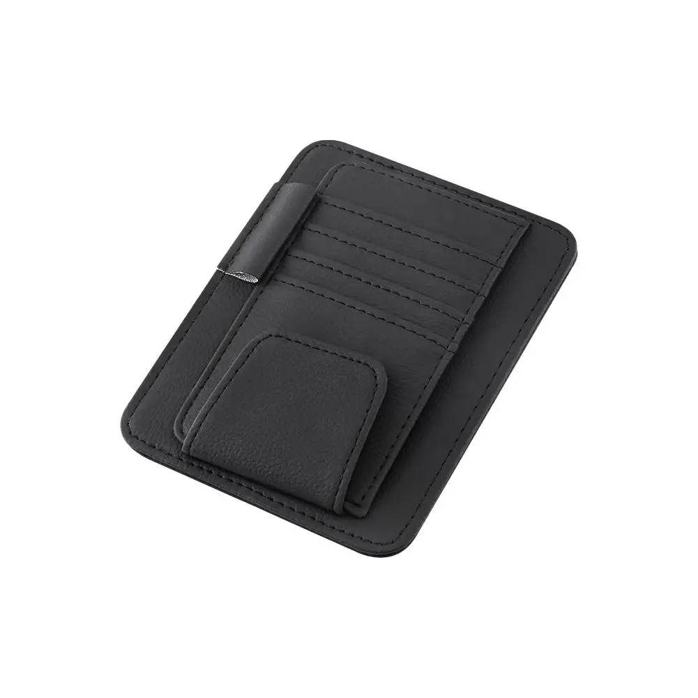 Car Sun Visor Organizer Multi-Pocket Business Card Storage Management Sunglasses Holder Visor Accessories Auto Interior