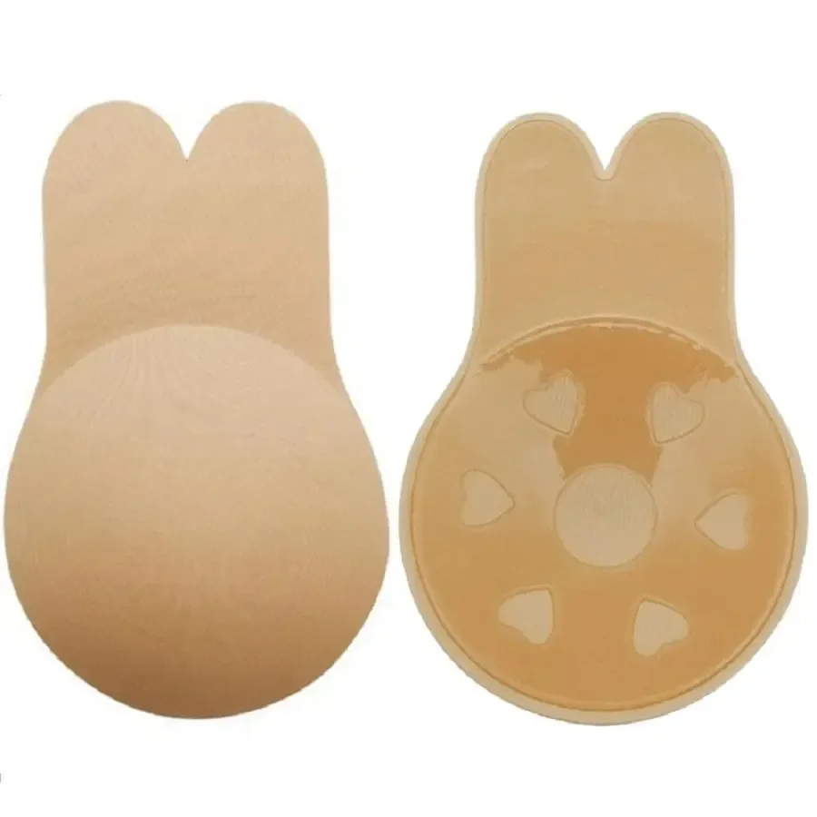 FallSweet 1 paar onzichtbare zelfklevende bh's voor dames Bunny tepelhoezen Herbruikbare kleverige bh Zelfklevende siliconen push-up bralette