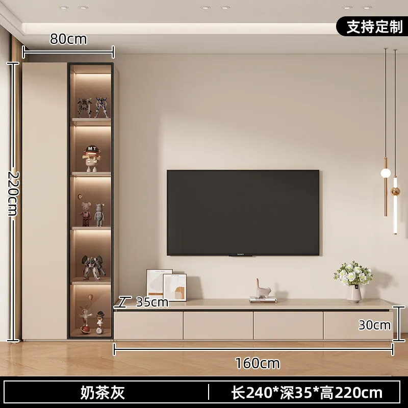 CX solid wood home modern simple small apartment 18MM living room floor, locker can be split side cabinet