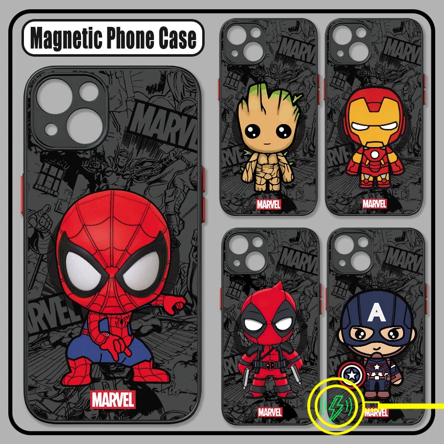 Cool Marvels Heroes Phone Case For Samsung Galaxy S25 S24 S23 S22 S21 S20 FE Plus Ultra 5G Matte Magnetic