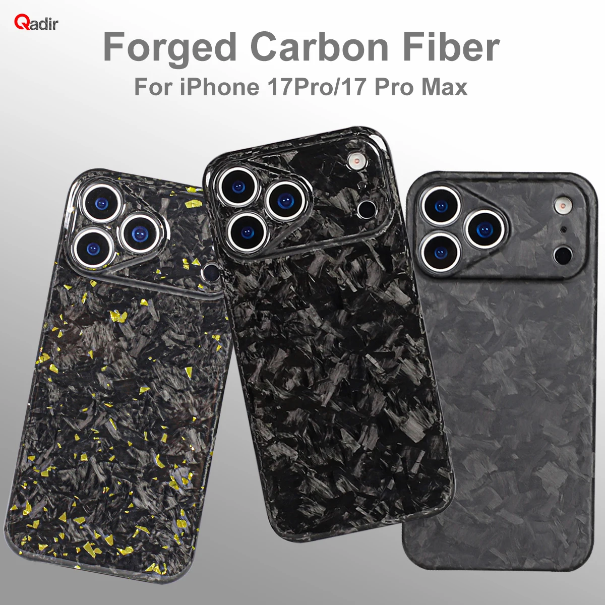 

QADIR для iPhone 16 ProMax 16 Pro 17 ProMax 17 Pro, оригинальный кованый чехол из углеродного волокна, ультратонкий, легкий, прочный, прочный