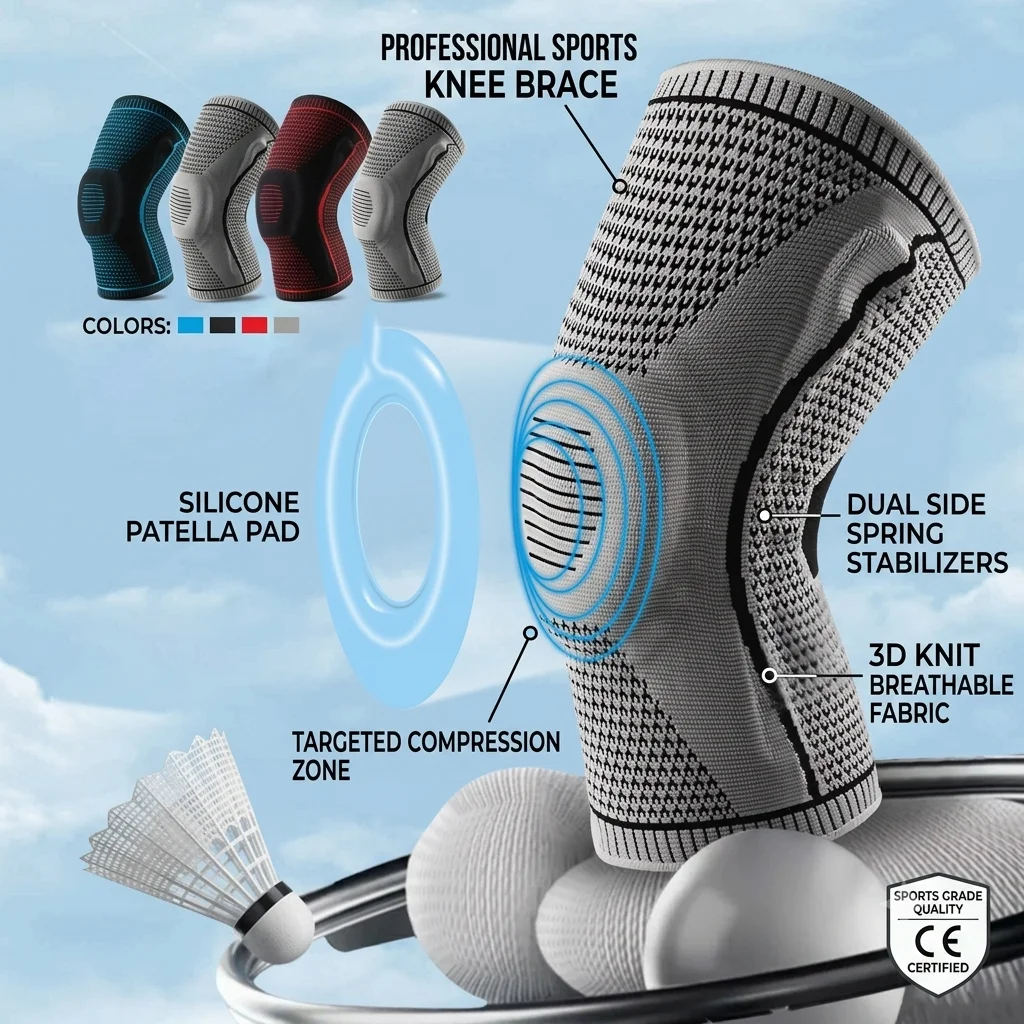 1pc Sports Fitness Knee Pads Support Bandage Braces Elastic Nylon Sport Compression Sleeve for Basketball