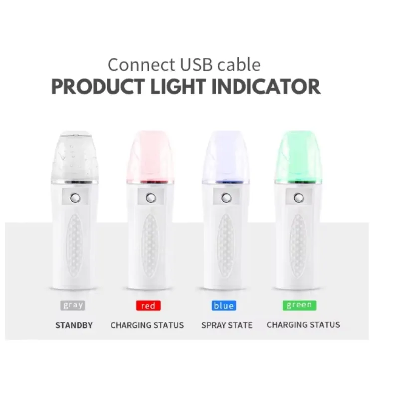 High Quality USB Charge Face Steamer Beauty Cold Spray Mist Sprayer Face Moisturizing Steamer