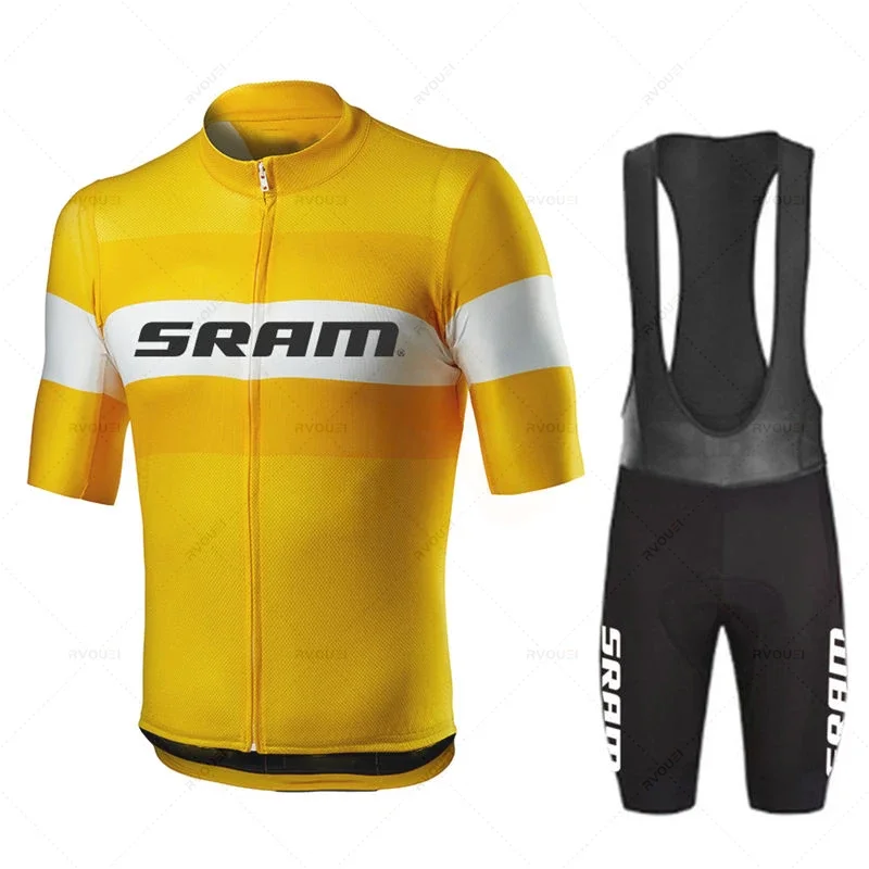 Sram Pro Cycling Clothing for Men, Road Bike Wear, Racing Clothes, Quick Dry, Bicycle Jersey Set, New, 2025