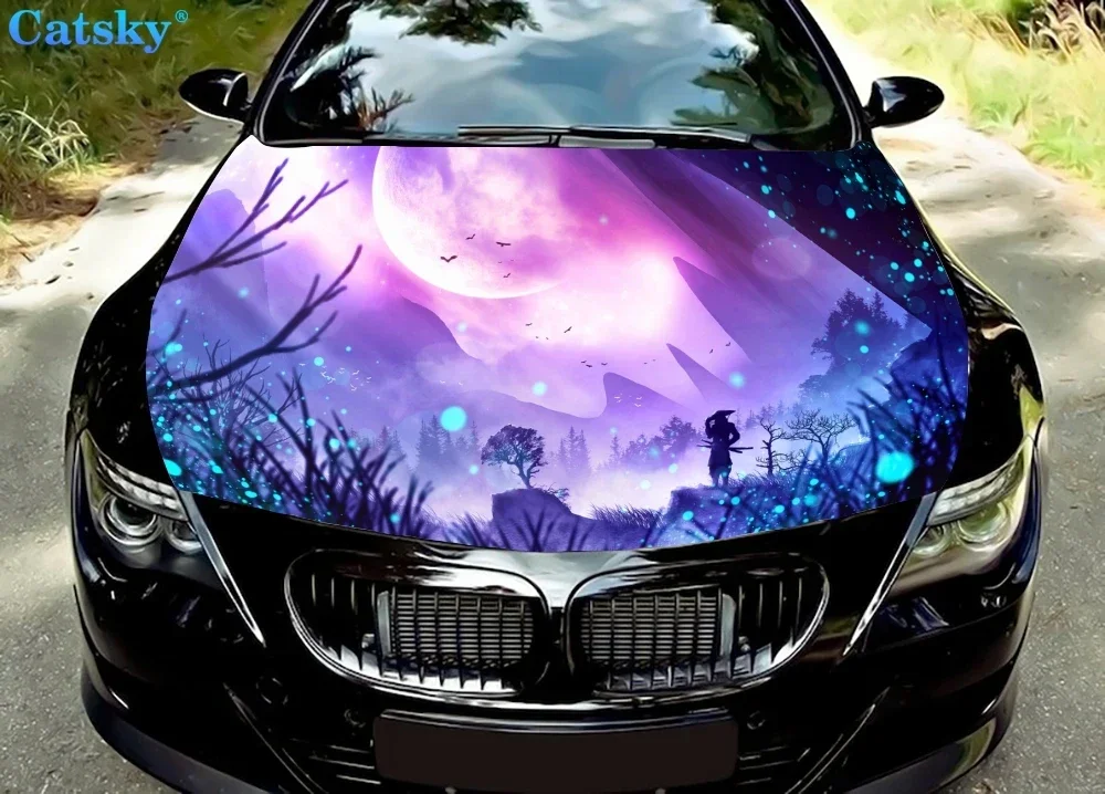 

Фэнтези Самурай 3, виниловые наклейки на капот автомобиля, виниловая пленка, наклейки на крышку двигателя, автомобильные аксессуары, защита капота автомобиля