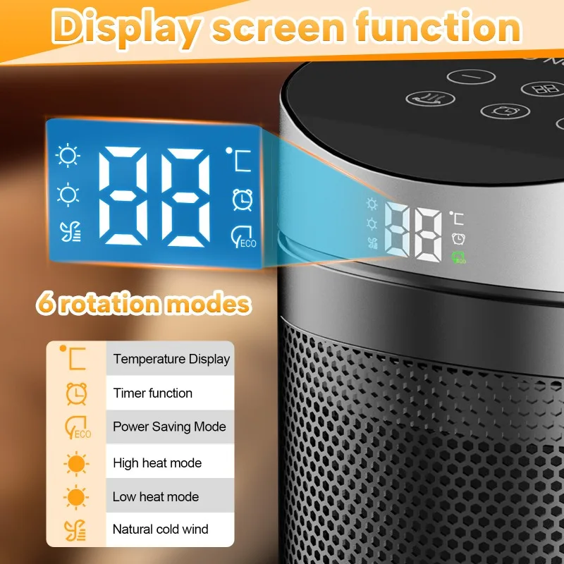 Heater Household Touch Screen Remote Control Desktop Electric Small Sun