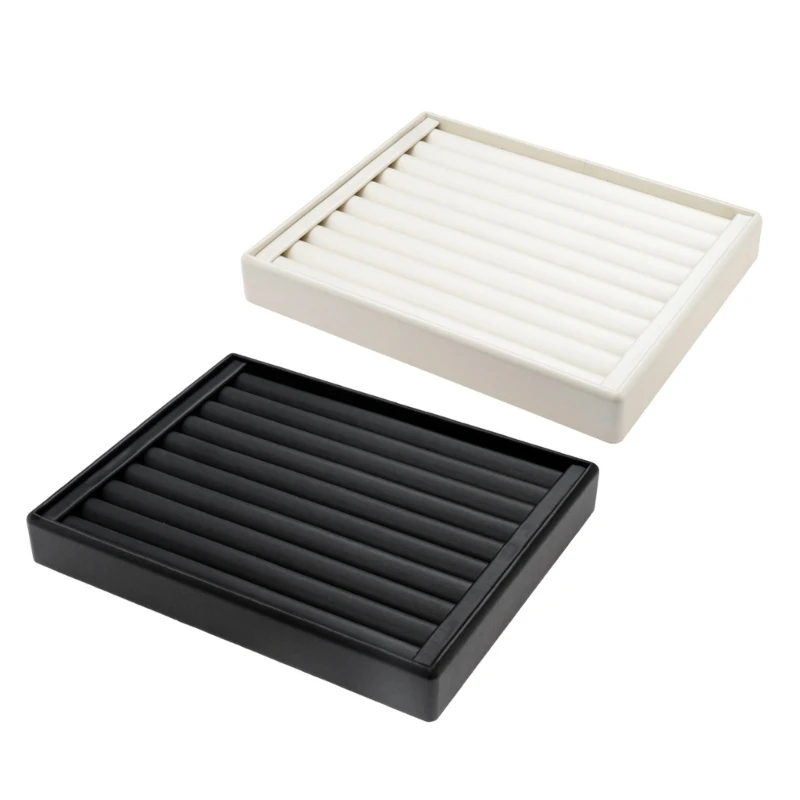 A52E Hochwertiges Multi-Ringhalter-Tablett aus Leder, 20 x 25 für professionelle Präsentation und persönliche Sammlung – Detail 1