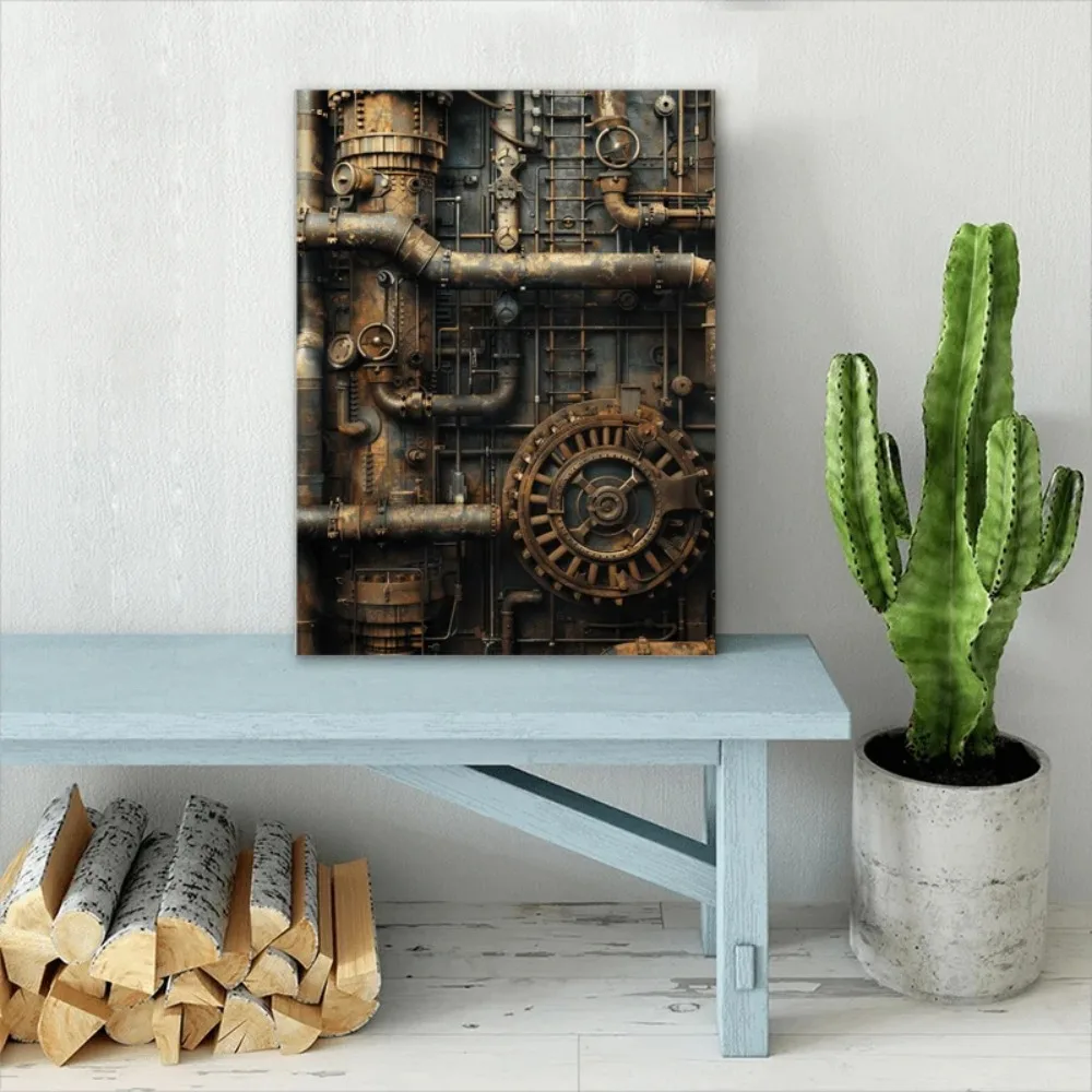 Steampunk 2D Metal Tin Sign Retro Steampunk Wall Decor Posters for Living Room Bedroom
