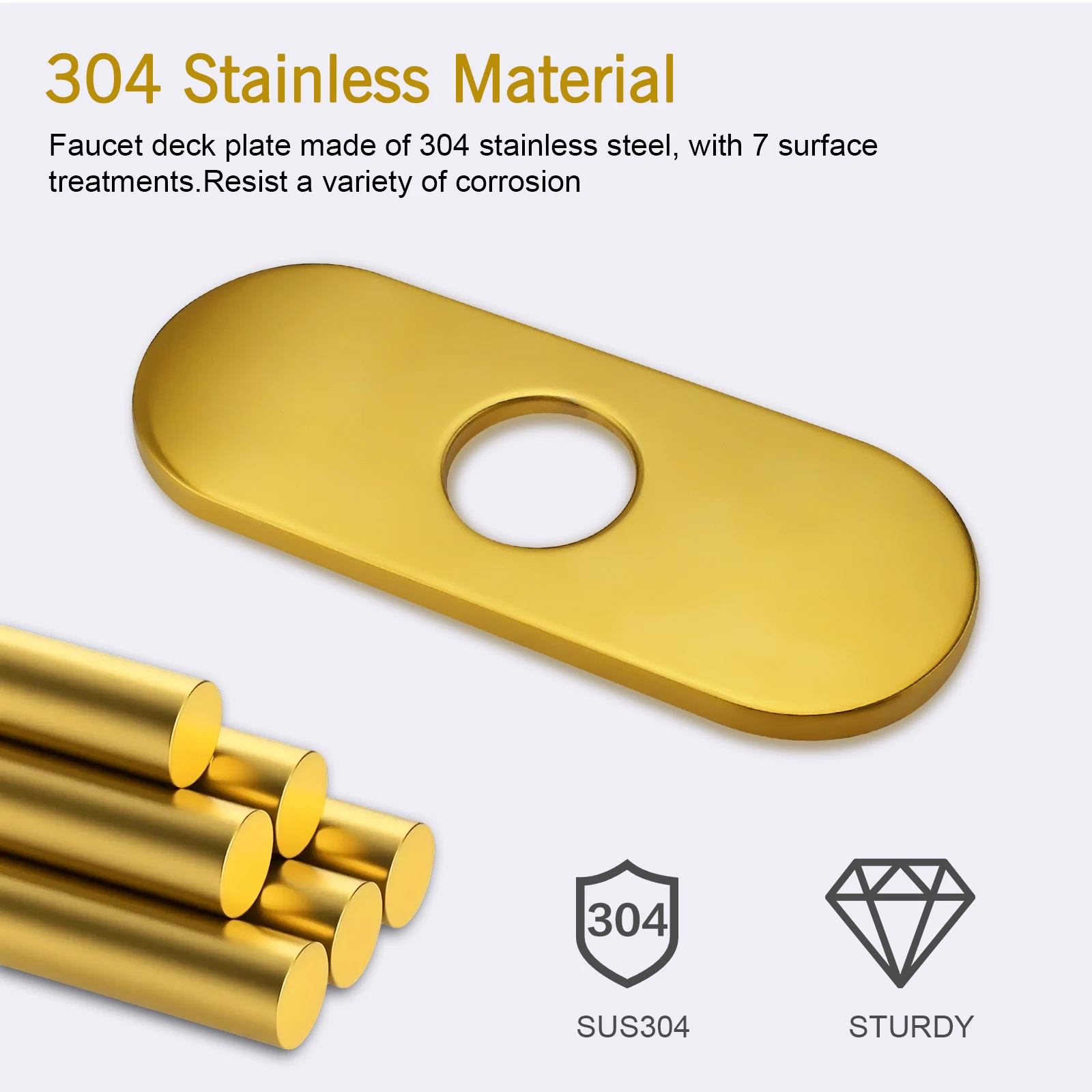 Kitchen Faucet Accessories Hole Cover Deck Plate Bathroom Sink Unused Mounting Escutcheon Square/Oval Faucet Plate Hole Cover