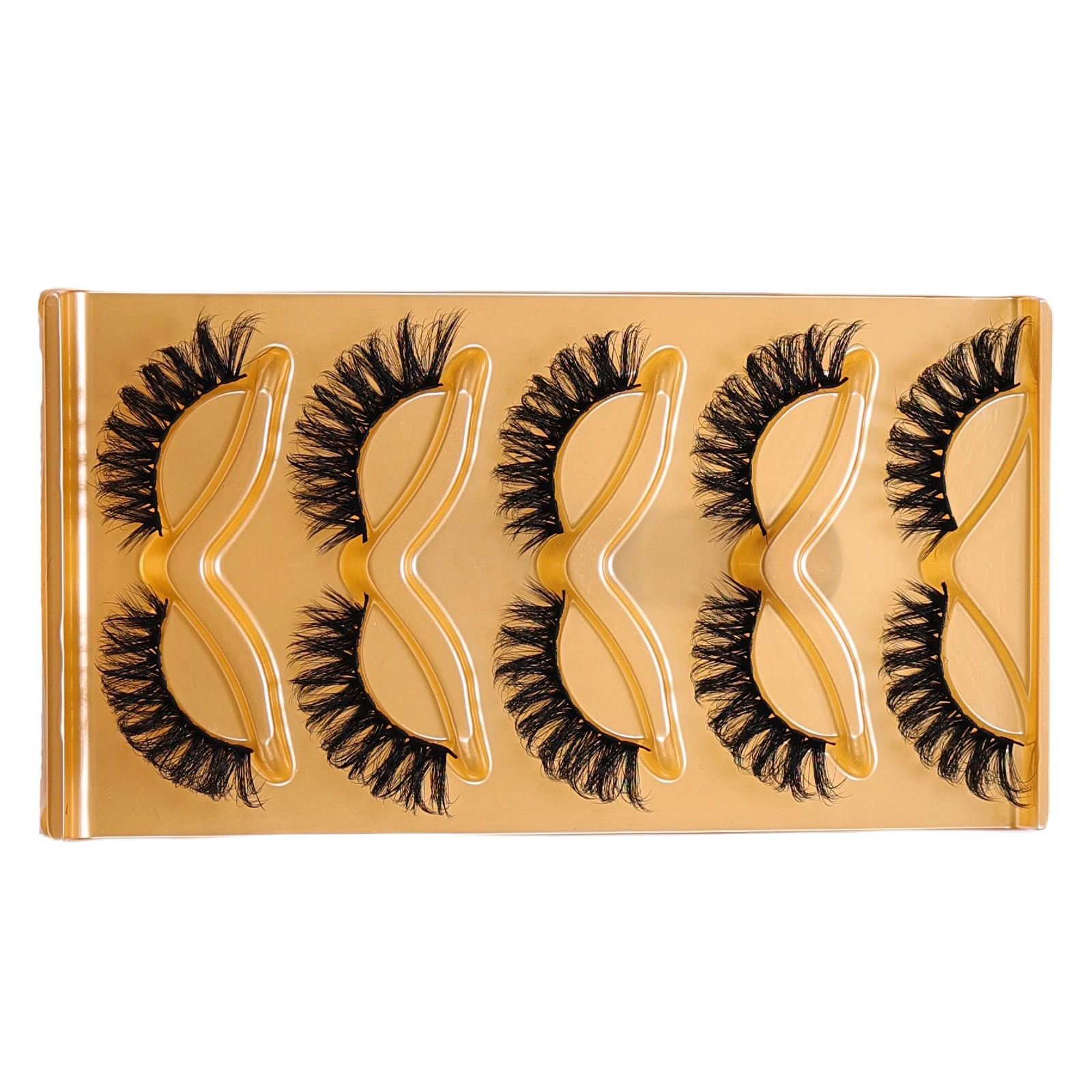 5Pairs of Cat Eye False Eyelashes Fluffy, Natural, Slender, Soft, Crossed False Eyelashes Tail Extended False Eyelashes