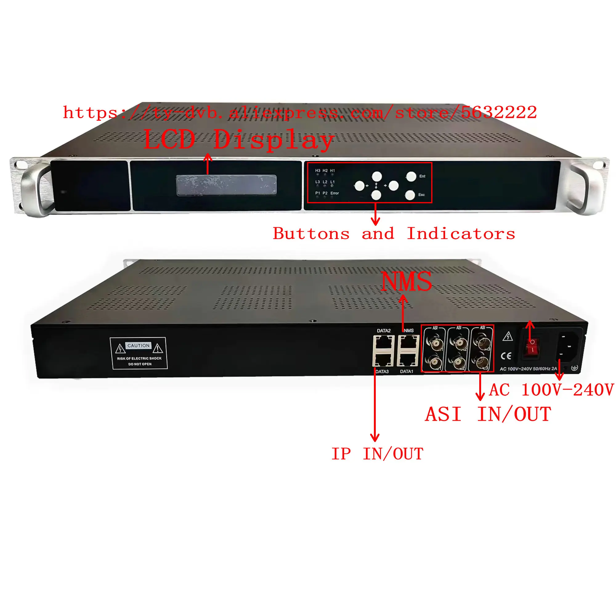 Multiplexeur IP ASI, convertisseur IP vers ASI ASI vers IP, équipement frontal de télévision numérique, multiplexeur de flux ts