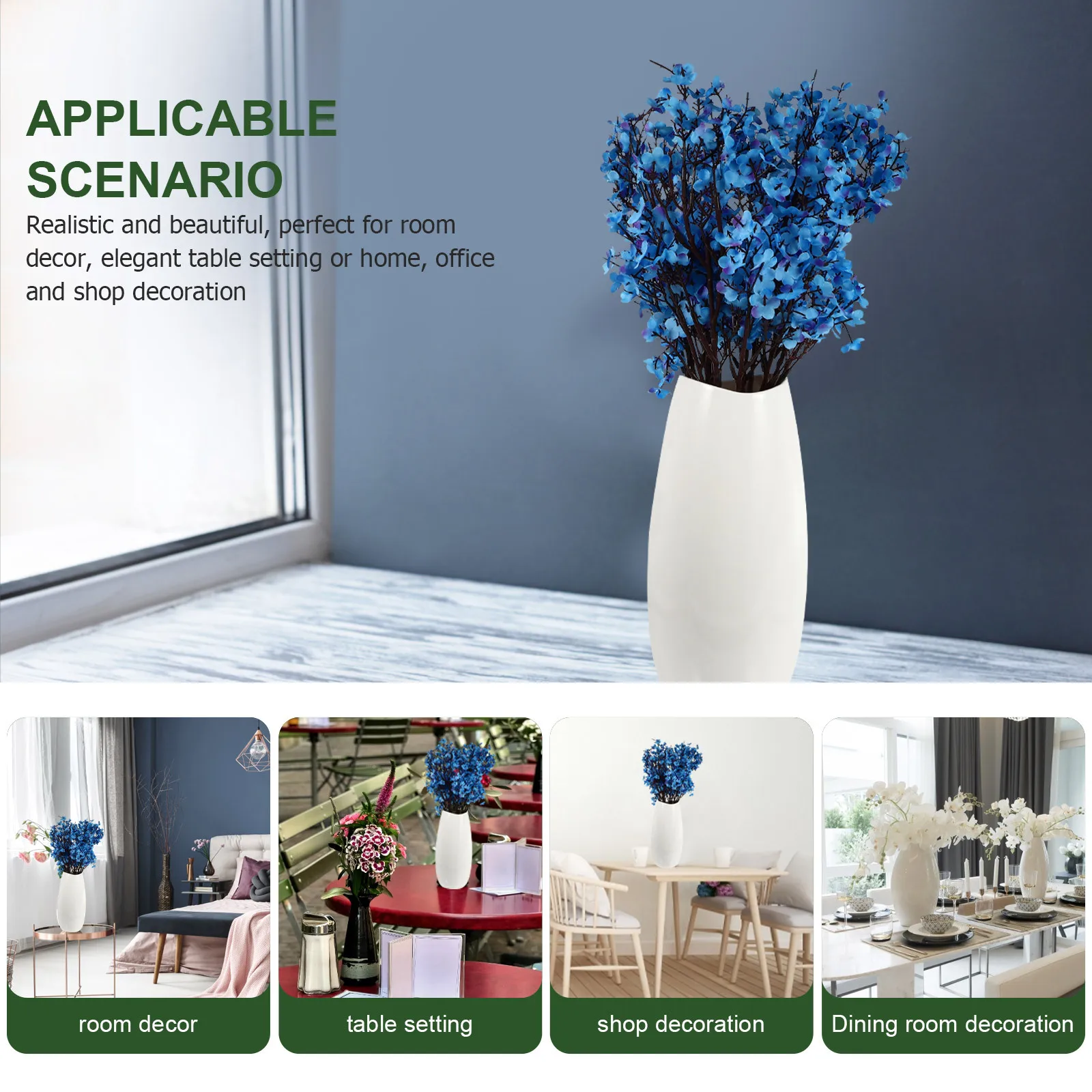 

6pcs Simulation Gypsophila Decor Premium Artificial Flower Home Wedding Ornament Vivid Diy Fake Flower Living Room Scene Layout