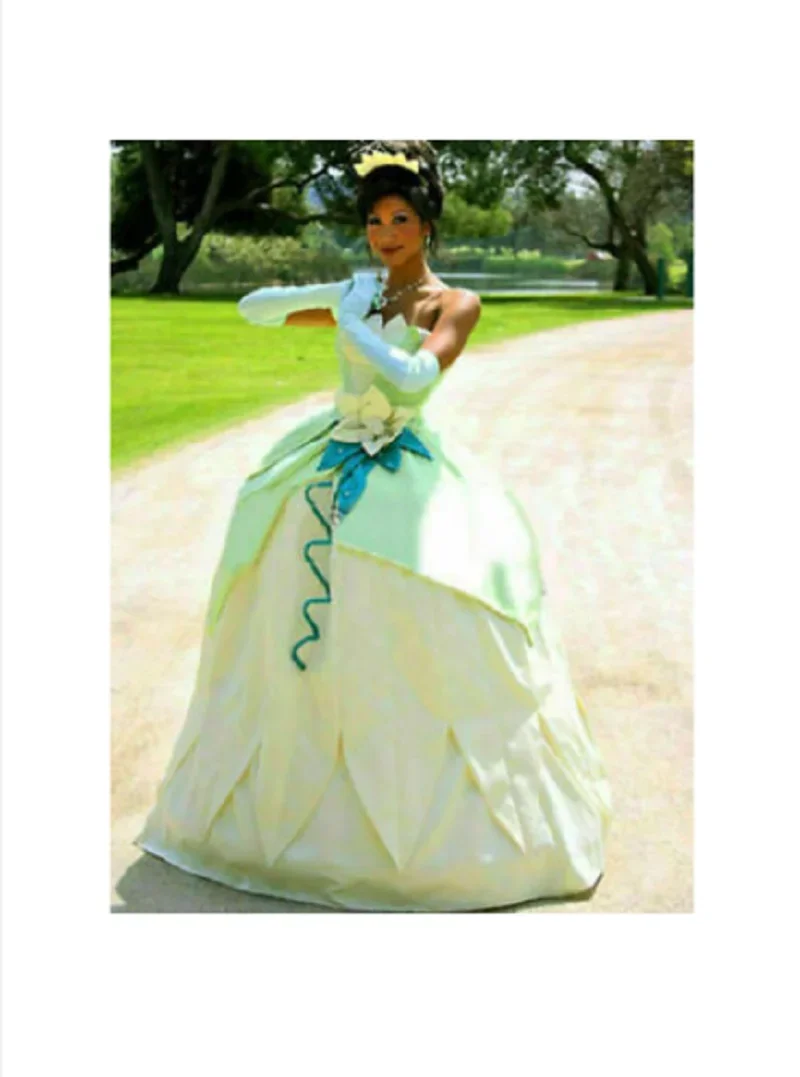 Adult Cosplay Costume Princess and frog luxury carnival ball Dress