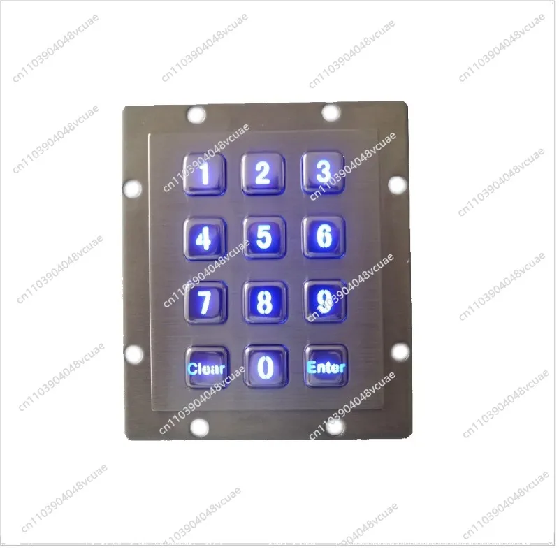 

For 12 Keys Numeric Backlit Keyboard with 2 Function Keys,Blue Key Button USB Metal Keypad for Vending/Gaming Machines