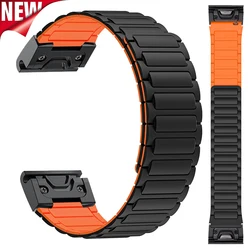 26mm Magnetic Silicone Strap for Garmin Band Fenix 7X 7 Pro Fenix 6X 5X 5Plus Tactix 7 Forerunner 965 955 Enduro 2 Loop Bracelet