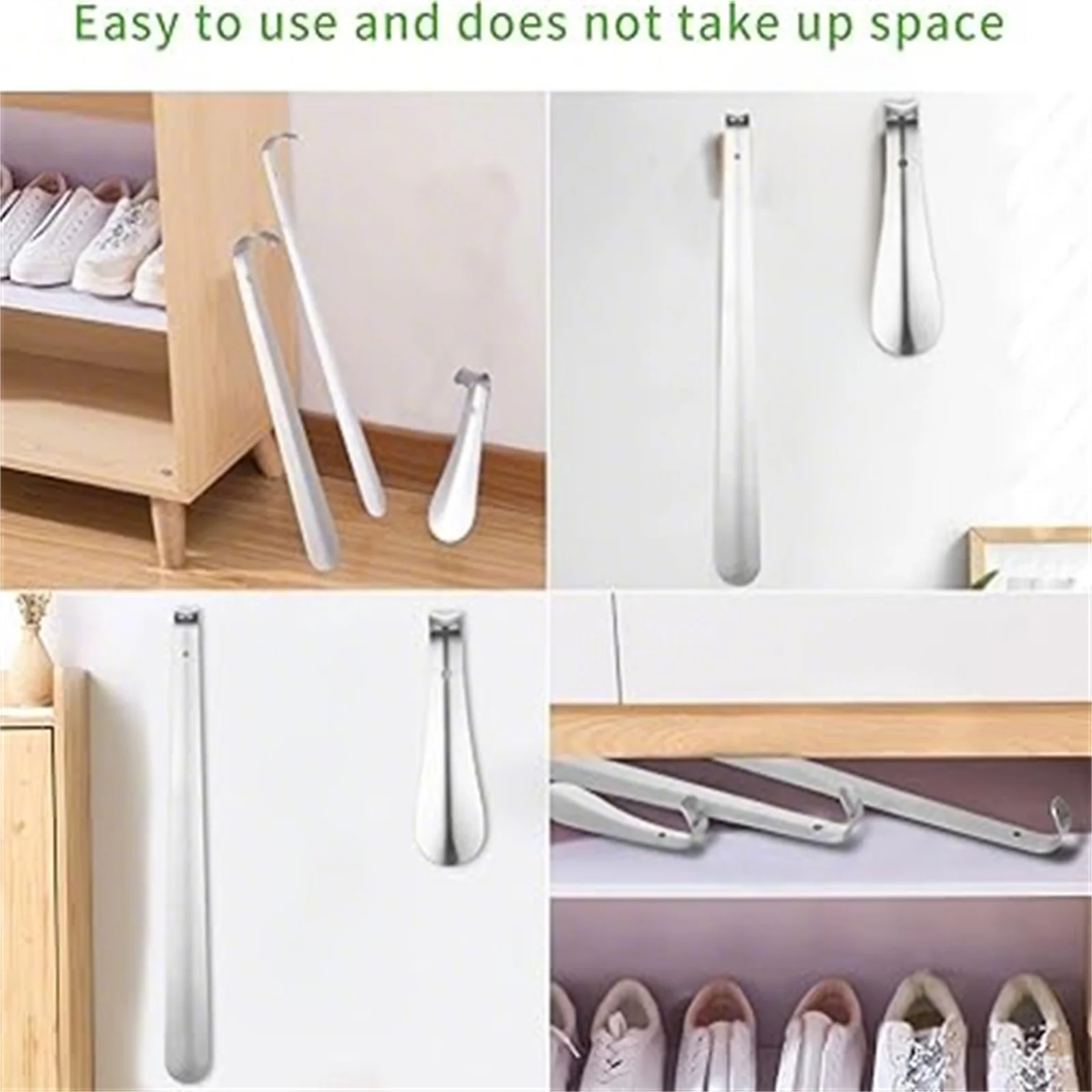 لبيسة الحذاء ذات مقبض طويل 45 سم + 16 سم لبيسة الحذاء المعدنية الطويلة للرجال والنساء مع قبضة مريحة وأبواق أحذية طويلة ملعقة أحذية طويلة جدًا #2