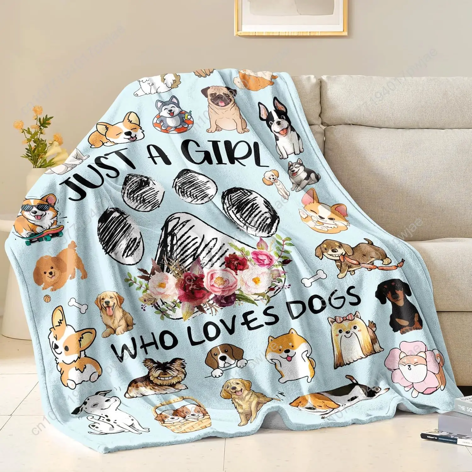 الكلب بطانية هدايا للنساء الفتيات لينة الفانيلا الكلب رمي بطانية الكلاب هدايا للكلاب عشاق هدايا عيد ميلاد الفراش ديكور للطفل