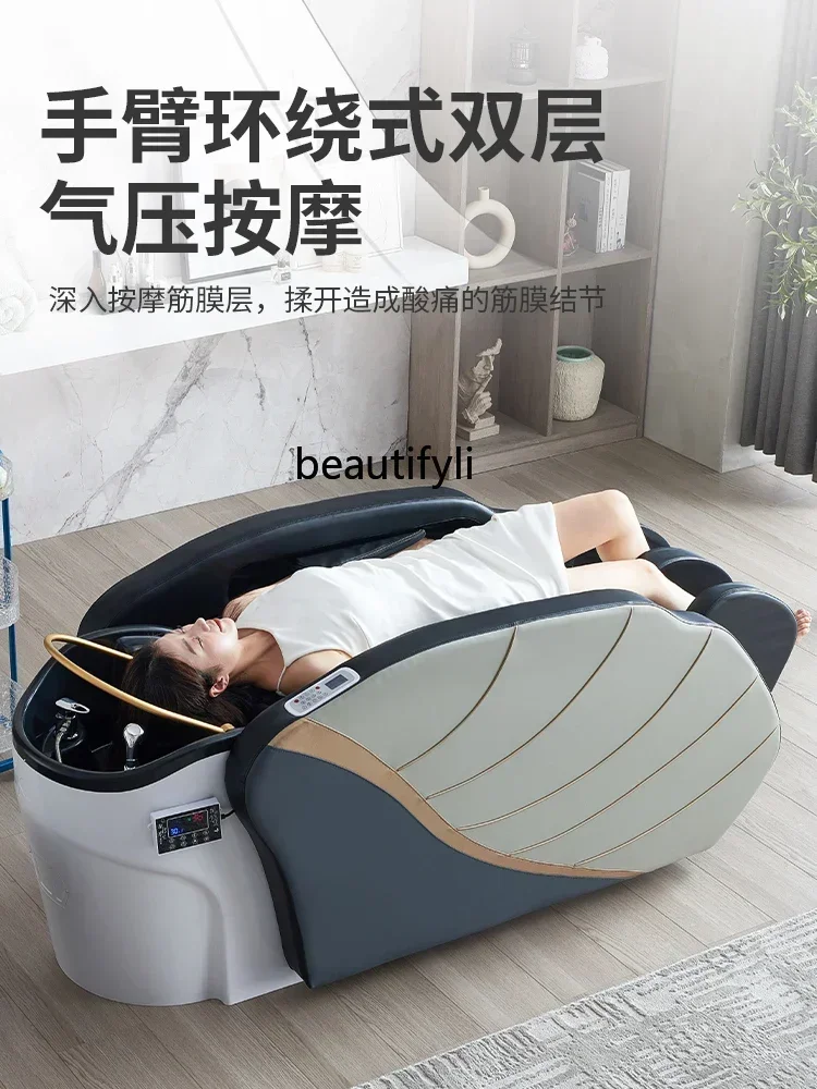 Lit de shampoing de massage électrique intelligent automatique pour tout le corps, multifonctionnel, luxe, salon de beauté