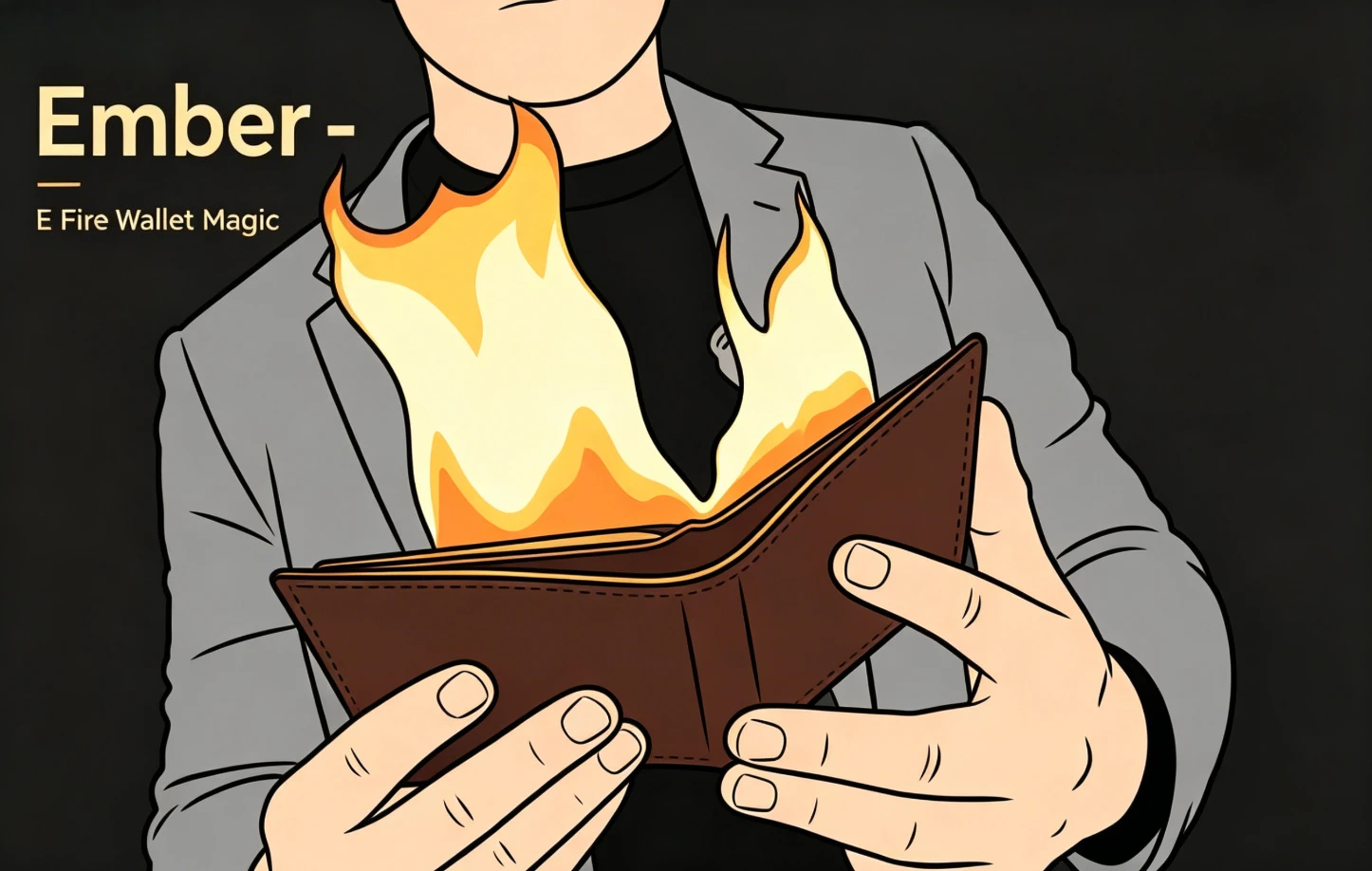 

Ember - E Fire Wallet Magic Accessories Magia Props for Professional Magician Ignite Magic Illusions Games Stage Magic Tricks