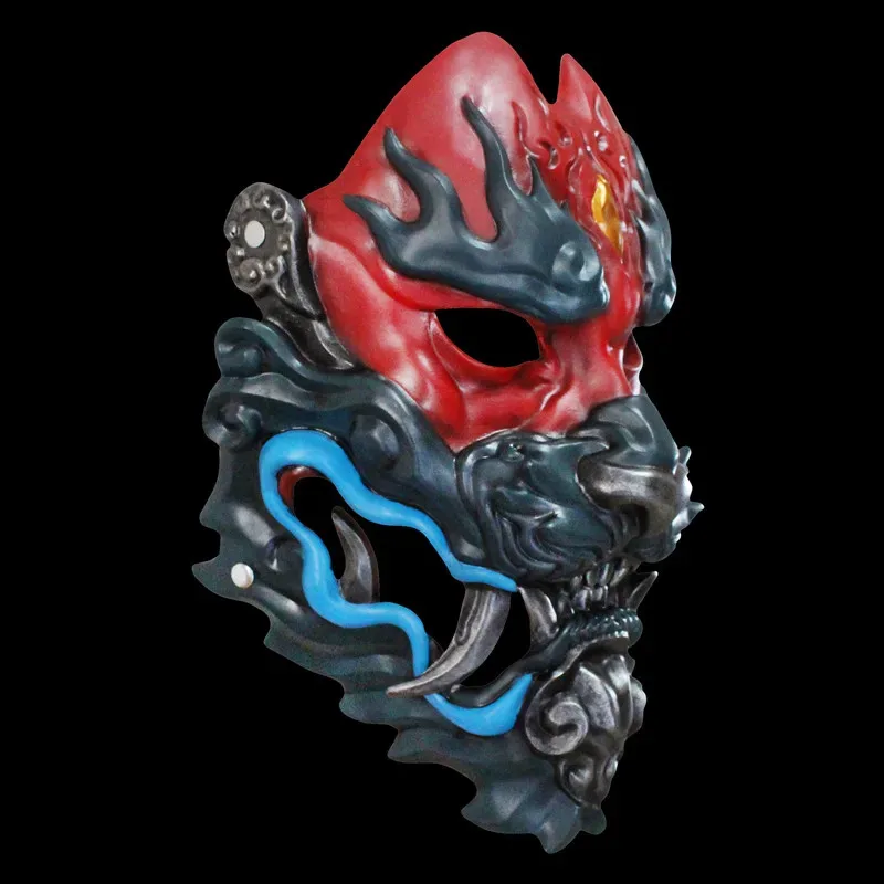 일본 프라진나 레오파드 타입 타투 볼 바 코스프레 파티 레진 마스크x;3,v'6.f;9,