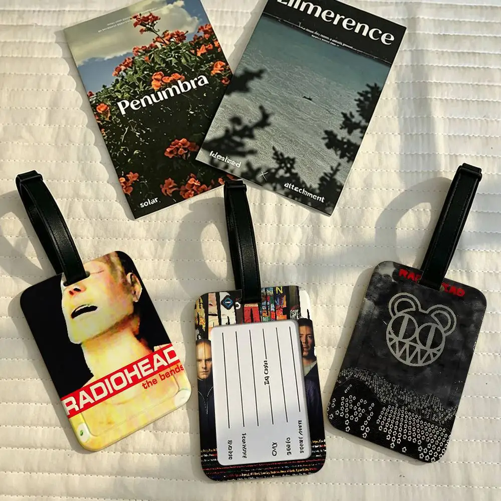 Rock Band R-Radiohead Portable Anti lost Luggage Name Tag PVC Information Card Sleeve Suitcase Backpack Travel Label