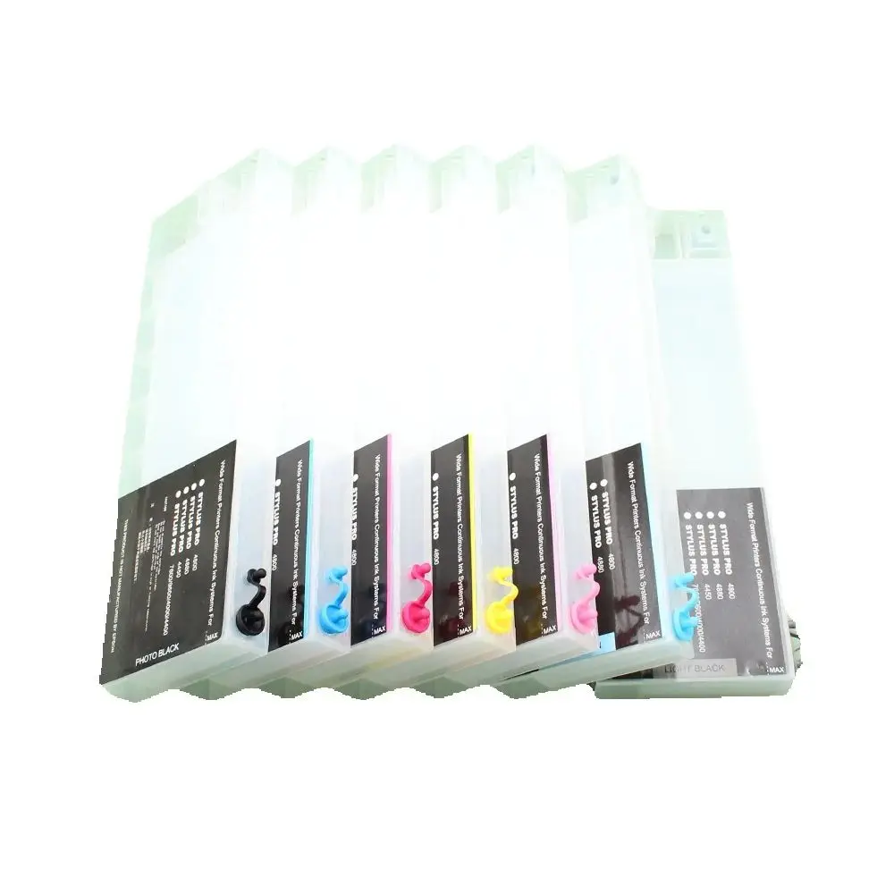 

Многоразовые картриджи с чипами для Epson stylus pro 4880 4800 4400 4450 7600 9600 4000, устойчивые к растворителям