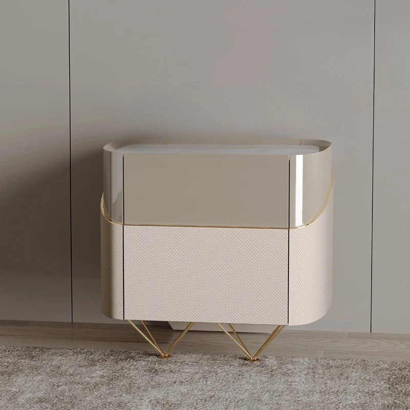 

Bedside table Hong Kong style, bedroom storage cabinet baking paint