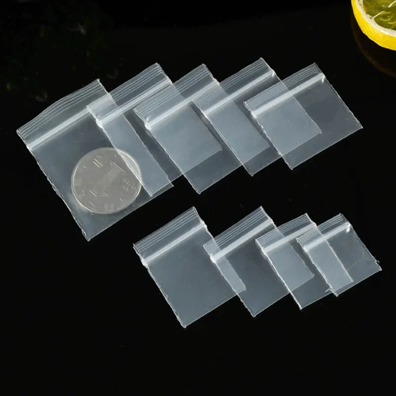 100Pcs Mini Clear Plastic Bag Jewelry Earring Coin Pill OPP Packaging Bags Small Accessories Storage Bag Reusable Pouches