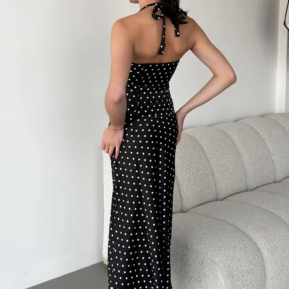 Letni Zestaw Sukienek Tuularose, 2-częściowy, Damski, Seksowny Top w Kropki, Casualowe Zestawy Spódnic Maxi, Casualowe Zestawy Sukienek na Imprezę, Wakacje, Styl Y2k, Damski Zestaw Sukienek