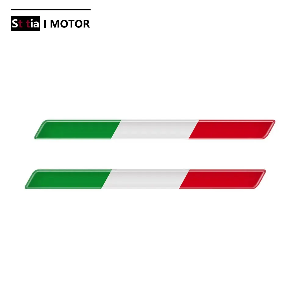 2x Italian Tricolor Flag Epoxy Decorative Sticker 3D Motorcycle Tank Decals Stickers Case Strong Stickiness Unerisal Car Decals