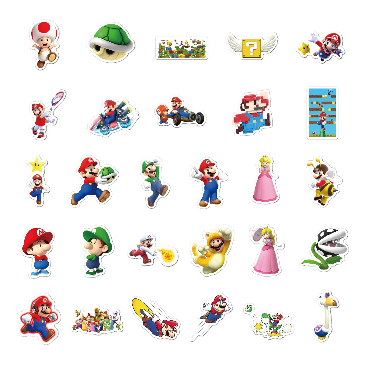 100Pcs/Set Cartoon Super Mario Game Stickers For Travel Luggage Phone Guitar Laptop Classic Cartoon Sticker Christmas Gift