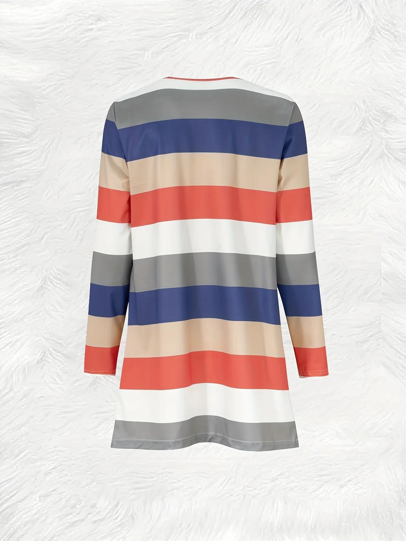 Printed Design  Striped Color Block Pattern Print casual style ladies' jacket