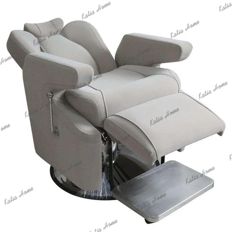 LSElectric PVC Hydraulic Barber Chair Stainless Steal Sofa for Salon Beauty Massage Barber Chairs
