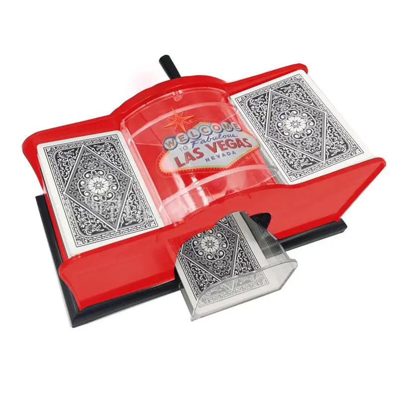 Barajador de cartas de póker, juego de mesa de 23x11x11cm, baraja de cartas con manivela manual, máquina de barajado, divertido juego familiar, barajador de cartas de Robot de Club