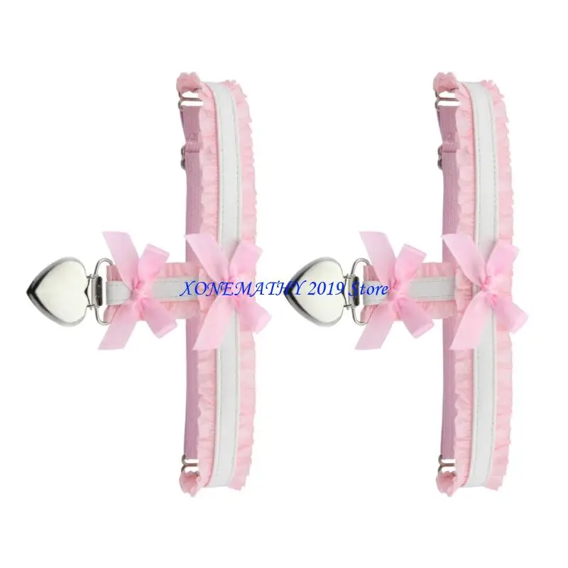 F42F مطاطا Bowknot الفخذ الرباط الحمالات حزام الساق الفرقة النساء الزي تعزيز