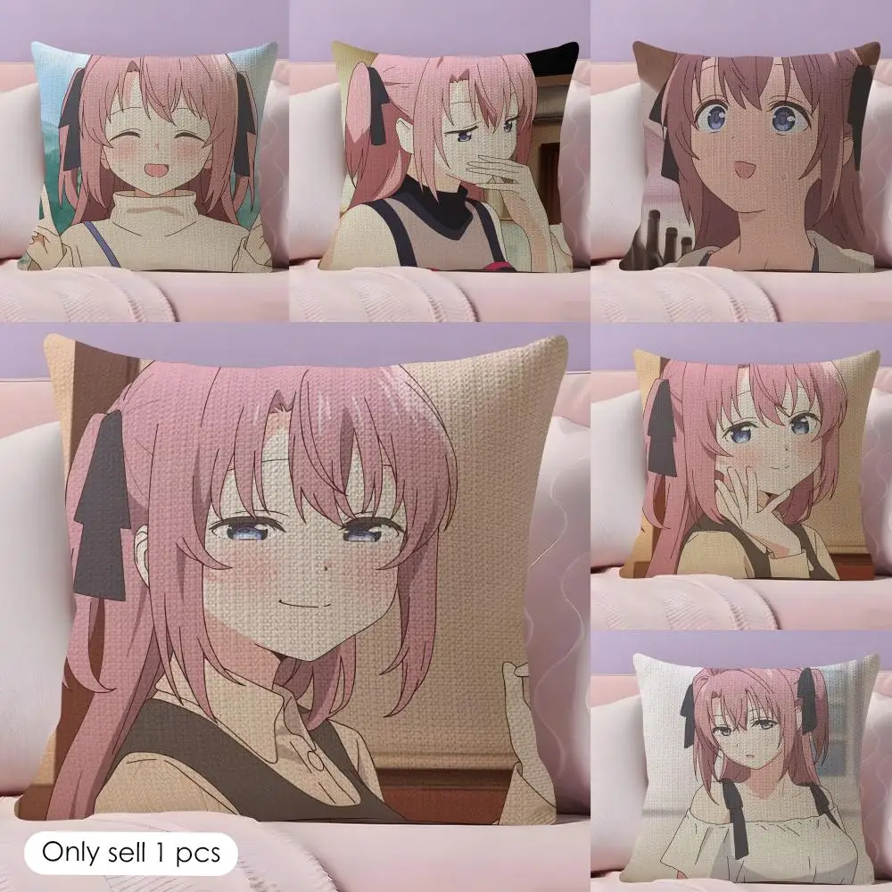 Botan Kamiina Fully Blossoms When Drunk Cushion Cover Natural Linen Double Sided Print  Throw Pillow Case for  Couch Home Decor