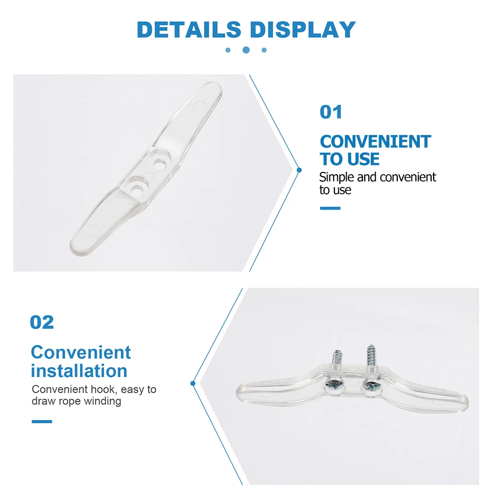 

6Pcs Transparent Blind Cord Winders Plastic Cord Cleats for Window Blinds Safety Rope Management Clips Home Office Curtain