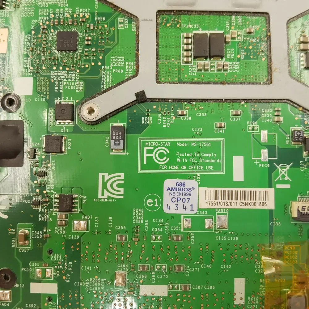 MSI GE70 MS-1756 노트북 메인보드용 MS-17561 메인보드 HM76 PGA 989 GT650M/660M 2GB GPU DDR3 완전 테스트됨