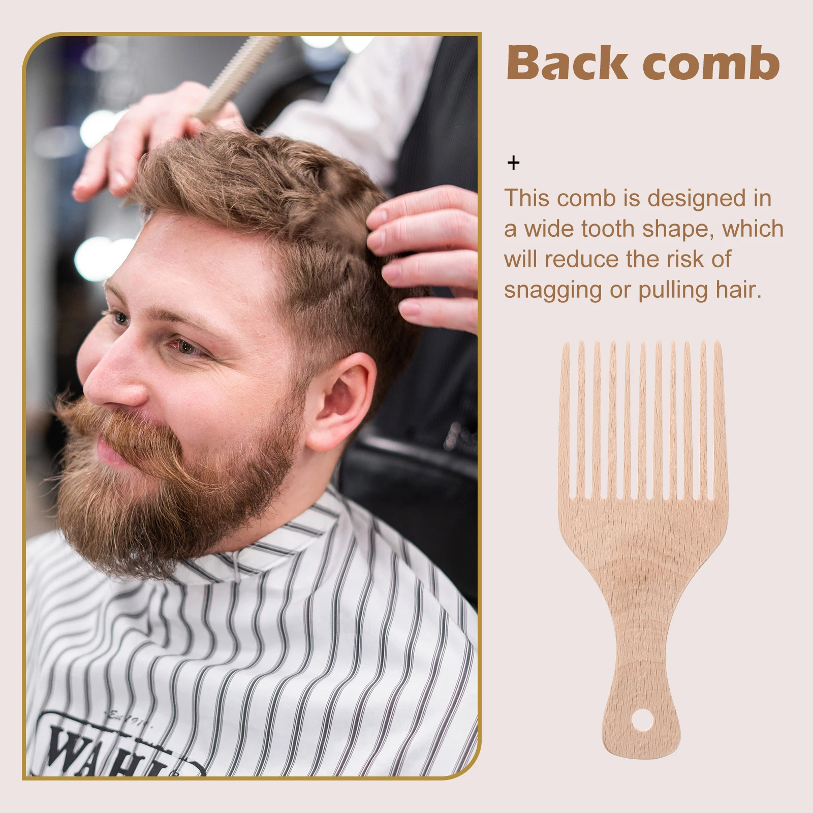 

Comb Lotus Wood Oil Hairdressing Smooth Picks Styling Tool Accessories for Women Wooden Wide Flat Man